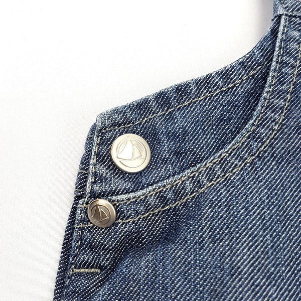 PETIT BATEAU Jeans Latzhose Kleid - 12 Monate (74cm)