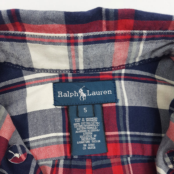 RALPH LAUREN Kariertes Popeline-Hemd - 4/5 Jahre (109-116 cm)