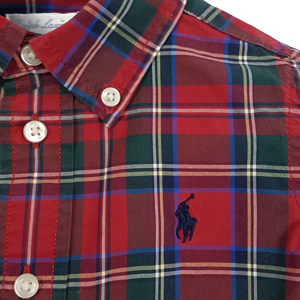RALPH LAUREN Kariertes Popeline-Hemd - 12 Monate (75-79 cm)