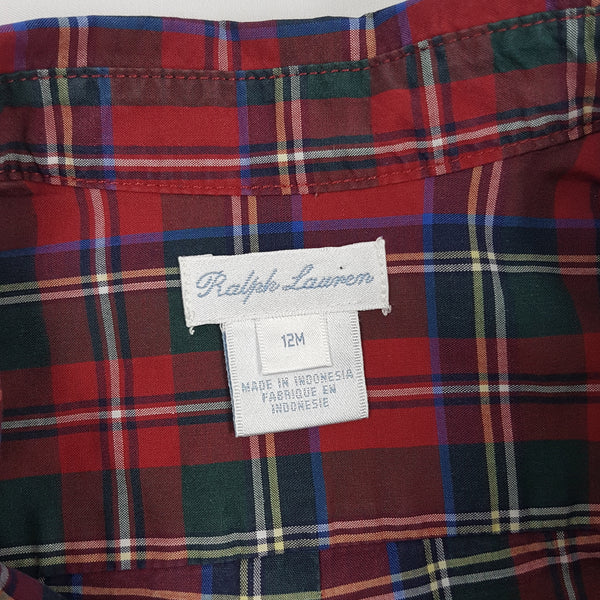RALPH LAUREN Kariertes Popeline-Hemd - 12 Monate (75-79 cm)