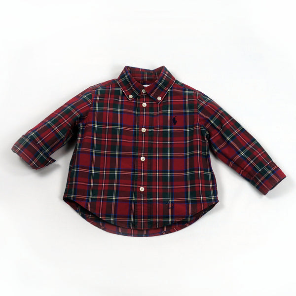 RALPH LAUREN Kariertes Popeline-Hemd - 12 Monate (75-79 cm)